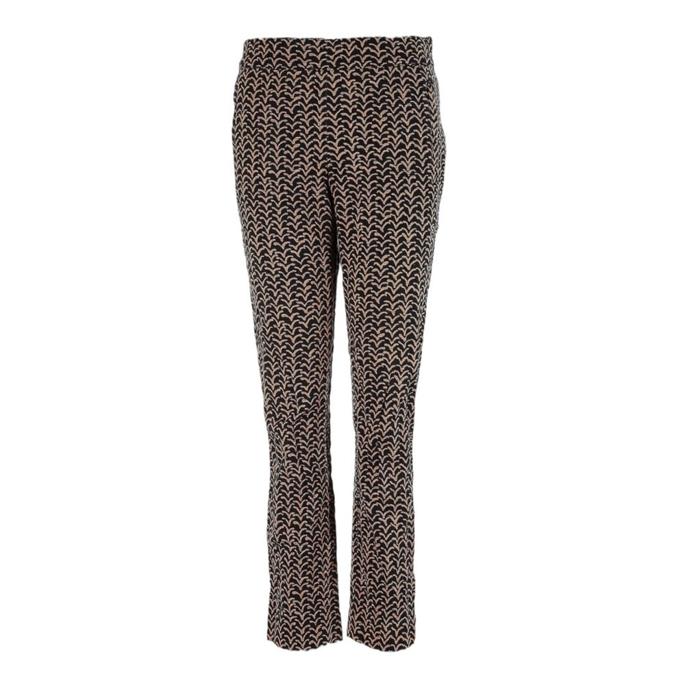 Anthropologie Cartonnier Ankle Pants Size 4 Black & Tan Boho Animal Stripe Chino